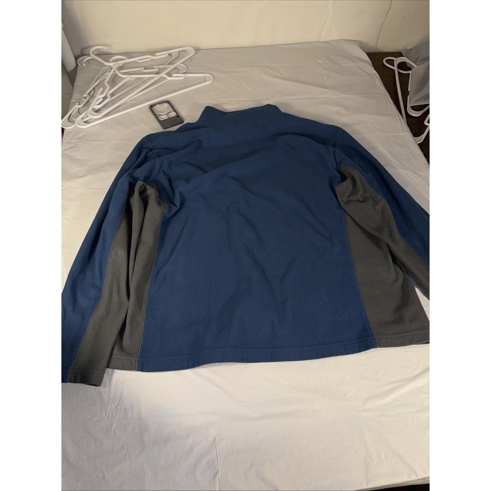 LL Bean Sweater Adult Large Blue & gray Fleece 1/4 Zip Long Sleeve Mens DAAP8 - Picture 11 of 12